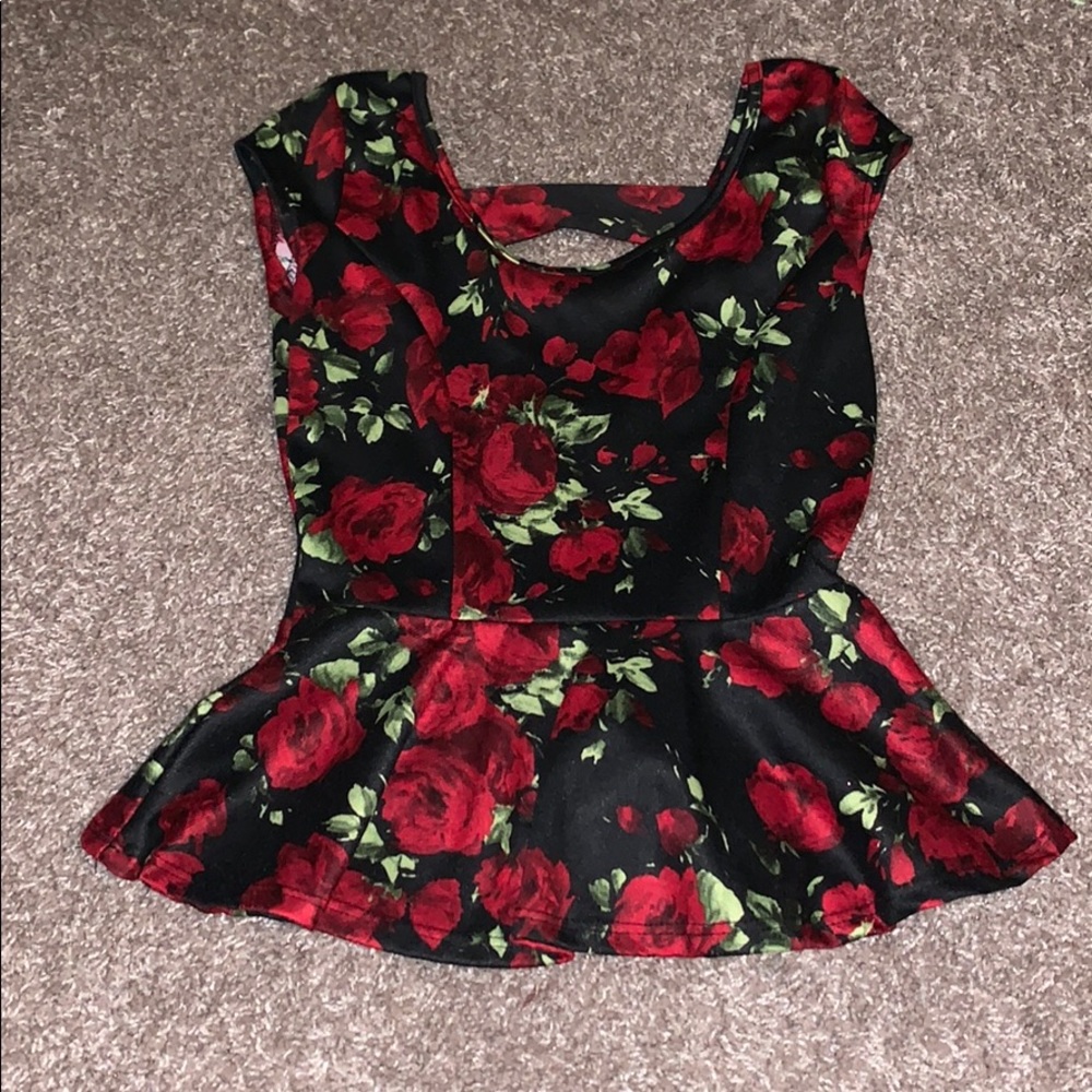 Peplum rose blouse